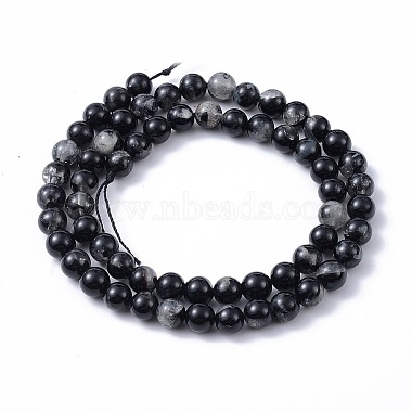 Natural Black Tourmaline Beads Strands(G-F666-05A-4mm)-3