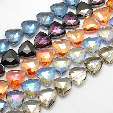 Electroplate Crystal Glass Triangle Beads(X-EGLA-F068-M)-2