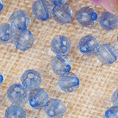 Light Steel Blue Round Acrylic Beads