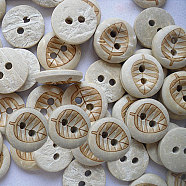 2-Hole Buttons for Kids , Coconut Button, Gainsboro, about 13mm in diameter, about 100pcs/bag(NNA0YYF)