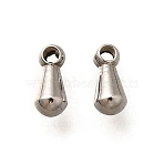 304 Stainless Steel Charms, Teardrop Charm, Anti-Tarnish, Stainless Steel Color, 5.5x2mm, Hole: 0.9mm(STAS-D288-08P)
