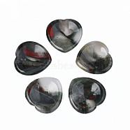 Natural Bloodstone Thumb Worry Stone, Pocket Palm Stones, for Healing Reiki Stress Relief, Heart Shape, 39~40x39~40x5~6mm(G-N0325-01S)