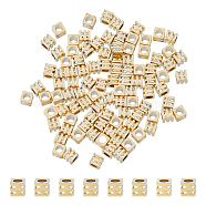 100Pcs Brass Beads, Long-Lasting Plated, Cube, Real 24K Gold Plated, 2.5x2.5x2.5mm, Hole: 1.6mm(KK-FI0001-03B)