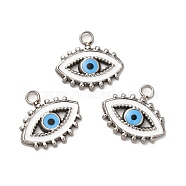 304 Stainless Steel Enamel Pendants, Evil Eye Charm, Stainless Steel Color, 17x19x2mm, Hole: 2.5mm(STAS-A080-18P)