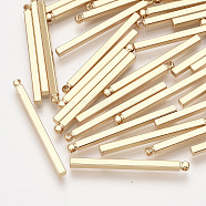Brass Bar Pendants, Rectangle, Real 18K Gold Plated, 30x2x2mm, Hole: 0.8mm(X-KK-S348-384C)