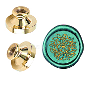 Wax Seal Brass Stamp Head, for Wax Seal Stamp, Flower Pattern, 25x14.5mm(AJEW-WH0209-407)