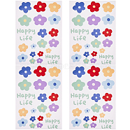 PVC Self Adhesive Flower Car Sticker, Waterproof Floral Decals for Car Decoration, Colorful, 306x206x0.3mm, Sticker: 23~52x26~85mm(DIY-WH0453-57A)