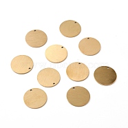 Ion Plating(IP) 304 Stainless Steel Pendants, Double Side Drawbench, Stamping Blank Tag, Flat Round, Golden, 15x1mm, Hole: 1mm(STAS-F271-02C-G)