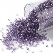 TOHO Round Seed Beads, Japanese Seed Beads, (19) Transparent Sugar Plum, 15/0, 1.5mm, Hole: 0.7mm, about 3000pcs/bottle, 10g/bottle(SEED-JPTR15-0019)