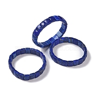 Natural Lapis Lazuli Stretch Bracelets, Faceted, Dye, Rectangle, 2-3/8 inch(6cm)(BJEW-F406-B05-1)