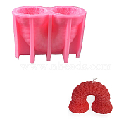 Valentine's Day 3D Embossed Rose Arch Candle Molds, Scented Candle Making Molds, Silicone Molds for DIY Aromatherapy Candles Wedding Dating Table Ornament, Pearl Pink, 7.4x10.5x5.5cm, Inner Diameter: 4.3cm(SIMO-H015-03)
