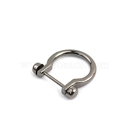 Zinc Alloy D-Rings Shackle, Screw Ring Buckles, for Keychain Zip Puller Purse Replacement, Gunmetal, 46x42mm(PW-WGEC3F6-03)