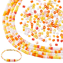 PandaHall Elite 4 Strads Handmade Czech Lampwork Beads, Disc Beads, Orange, 2.5x2mm, Hole: 1mm(LAMP-PH0001-35C)