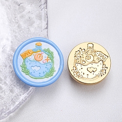 Wax Seal Brass Stamp Head, Magic Bottle Pattern, for Wax Seal Stamp, Golden, 30x14.5mm, Hole: 7mm(AJEW-G056-02A)
