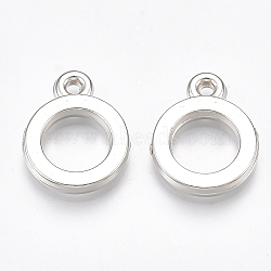 CCB Plastic Pendants, Ring, Platinum, 17x13.5x2.5mm, Hole: 1.5mm, about 2050pcs/500g(CCB-S160-92)