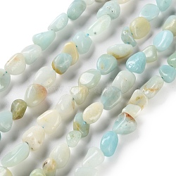 Natural Flower Amazonite Beads Strands, Nuggets, Tumbled Stone, 4.5~11.5x3~7x3.5~6mm, Hole: 1~1.2mm, about 48~68pcs/strand, 15.35~15.94''(39~40.5cm)(G-P497-01C-27)