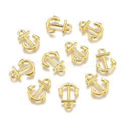 Anchor Brass Pendants, Golden, 16x11.5x1.8mm, Hole: 2mm(ZIRC-F022-64G)