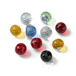 Faceted Round Glass Cabochons, Mixed Color, 6x6mm(GGLA-YW001-13A)