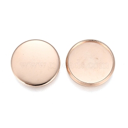 304 Stainless Steel Plain Edge Bezel Cups, Cabochon Settings, Flat Round, Rose Gold, Tray: 14mm, 15.5x1.9mm(STAS-E460-10RG-14MM)