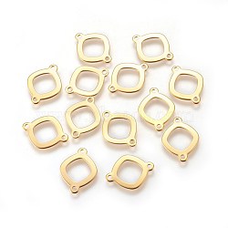 304 Stainless Steel Links connectors, Rhombus, Golden, 14x19x1mm, Hole: 1.6mm(STAS-E447-04G)
