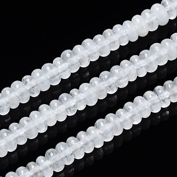 Natural Crackle Quartz Beads Strands, Rondelle, 4~5x2mm, Hole: 0.8mm, about 165~170pcs/strand, 14.96~15.35 inch(38~39cm)