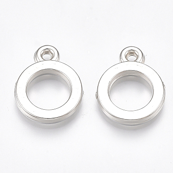 CCB Plastic Pendants, Ring, Platinum, 17x13.5x2.5mm, Hole: 1.5mm, about 2050pcs/500g