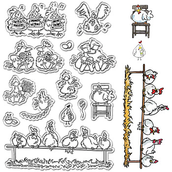 Custom PVC Plastic Clear Stamps, for DIY Scrapbooking, Photo Album Decorative, Cards Making, Stamp Sheets, Film Frame, Chook, 160x110x3mm