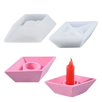 DIY Candle Holder Silicone Molds, Resin Casting Molds, White, 99x61x27mm