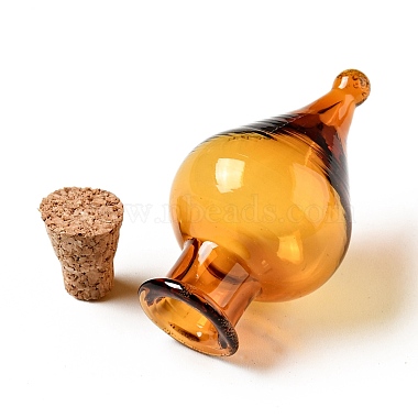 Teardrop Glass Cork Bottles Ornament(AJEW-A039-01C)-2