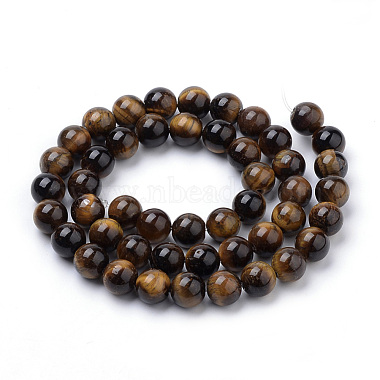Natural Tiger Eye Beads Strands(G-S259-21-10mm)-2
