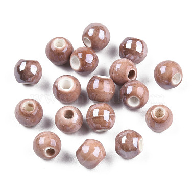 Pearlized Handmade Porcelain Round Beads(PORC-S489-6mm-13)-2