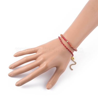 Bracelets de perles en verre extensible et ensembles de bracelets en cordon tressé en coton(BJEW-JB05401)-5