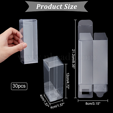nbeads 30шт. Прямоугольная прозрачная пластиковая коробка из ПВХ в подарочной упаковке(CON-NB0002-11)-2