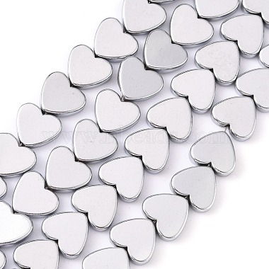 8mm Silver Heart Non-magnetic Hematite Beads