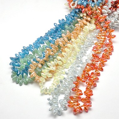 Chapelets de perles en verre &eacute;lectroplaqu&eacute;(EGLA-A001-6x12mm-FM2)-2