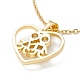 Coeur de zircone cubique clair avec collier pendentif couples(NJEW-O125-17G)-2