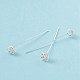 Brass Micro Pave Clear Cubic Zirconia Flower Head Pins(KK-G413-01S)-3