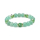 Natural Green Aventurine & Lampwork Evil Eye Round Beaded Stretch Bracelet(BJEW-JB08713-07)-1