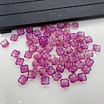 Handmade Lampwork Beads, AB Color, Flower, Magenta, 10x10x6mm, Hole: 1.2mm(LAMP-CJC0008-17I)