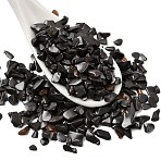 Natural Black Stone Beads, Chip, No Hole/Undrilled, 1.5~1.7x1.5~5x1~2.5mm(G-D351-03)