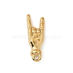 304 Stainless Steel Pendants, Nickel Free, Ion Plating(IP), Gesture, 23.5x8x5mm, Hole: 1.6mm(STAS-F327-03G-G)