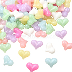 100Pcs Opaque Acrylic Beads, Imitation Jelly, Heart, Mixed Color, 23x18mm, Hole: 1.2mm(OACR-SP0001-96)
