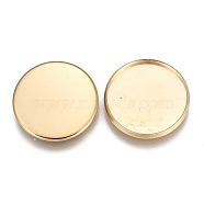 304 Stainless Steel Plain Edge Bezel Cups, Cabochon Settings, Flat Round, Golden, Tray: 18mm, 19.5x1.5mm(STAS-E460-10G-18MM)