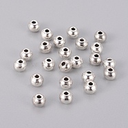 Tibetan Style Spacer Beads, Round, Lead Free & Cadmium Free, Antique Silver, 5x4mm, Hole: 1.5mm(LFH10010Y)