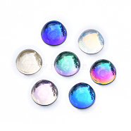 Transparent Glass Cabochons, Flat Back, Half Round/Dome, Mixed Color, 10x5.8~6mm(GLAA-L021-F)