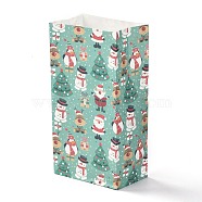 Christmas Theme Rectangle Paper Bags, No Handle, for Gift & Food Package, Snowman Pattern, 12x7.5x23cm(CARB-G006-01G)