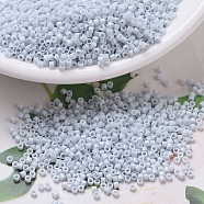 MIYUKI Delica Beads, Cylinder, Japanese Seed Beads, 11/0, (DB0209) Opaque Light Gray Luster, 1.3x1.6mm, Hole: 0.8mm, about 10000pcs/bag, 50g/bag(SEED-X0054-DB0209)