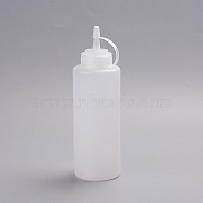 Plastic Squeeze Bottles, with Twist On Cap Lids and Discrete Measurements, for Ketchup, Sauces, Paint, and More, White, 18.8x5.9cm, Hole: 2mm, Capacity: 360ml(12.17 fl. oz)(AJEW-WH0113-60)