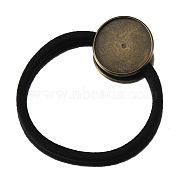 Iron Cabochon Settings, Hair Ties Findings, Flat Round, Antique Bronze, Inner Diameter: 45mm, Tray: 20mm, 10pcs/set(PW-WGA94BF-01)