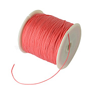 Braided Nylon Thread, Chinese Knotting Cord Beading Cord for Beading Jewelry Making, Tomato, 0.8mm, about 100yards/roll(NWIR-R006-0.8mm-184)